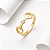 Anel pingente ferradura zircônia cravejada prata 925 banhado ouro 18k. - Imagem 1