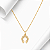 Colar ferradura redonda zirconia cravejada prata 925 banhado a ouro 18k - Imagem 1