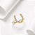 Anel ferradura zirconia cravejada prata 925 banhado a ouro 18k - Imagem 1