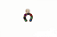 Piercing ferradura colorida  cravejada  ouro 18k - Imagem 1
