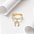 Anel berloque ferradura cravejada prata 925 banhado a ouro 18k - Imagem 1