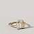 Anel ferradura moissanites cravejadas em ouro 18k - Imagem 2