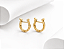Brinco argola ferradura prata 925 banhado a ouro 18k. - Imagem 1