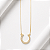 Colar ferradura cravejada prata 925 banhado a ouro - Imagem 1