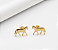 Brinco cavalo prata 925 banhado a ouro - Imagem 1