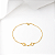 Pulseira mini bridao quadrado prata 925 banhado ouro - Imagem 1