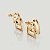 Brinco estribo twins em prata 925 banhado a ouro 18k - Imagem 2