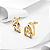Brinco estribo twins em prata 925 banhado a ouro 18k - Imagem 1