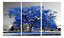 Quadro Digital Arvore Azul Royal - Trio - 60x120 (3 pçs 40x60) - Imagem 1