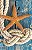 Quadro Decorativo Nautico Estrela do Mar e Corda Vertical - Imagem 1