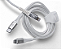 Cabo Nylon Lightning MFi Branco 1,5m - Imagem 3