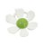 Rabicó Flor de Acrílico Branco e Verde - Imagem 2