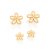 Kit de Brincos Dourados no Formato de Flores Rommanel - Imagem 1