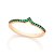 Anel Skinny Ring Formato "v" Verde Rommanel - Imagem 1