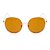 Óculos de Sol Grande Glamour Espelhado Dourado - Imagem 3