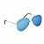 Óculos de Sol Aviador Prateado com Lente Azul Espelhado - Imagem 1