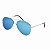 Óculos de Sol Aviador Prateado com Lente Azul Espelhado - Imagem 5