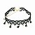 Choker de Renda com Strass Dourado e Pingentes Preto - Imagem 1