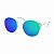 Óculos de Sol Marmorizado Redondo Lente Azul Espelhada - Imagem 4
