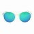 Óculos de Sol Marmorizado Redondo Lente Azul Espelhada - Imagem 2