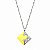 Colar Longo Prateado Pingente Losango Amarelo com Strass - Imagem 3