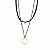 Colar Choker com Camurça e Círculo com Pedrinha - Imagem 1