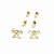 Kit de Brincos Dourado com Zircônias - Imagem 2