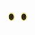 Brinco Dourado Oval Marrom - Imagem 1