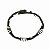 Pulseira Couro Preto Cordão Preto e Branco - Imagem 2