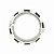 Pulseira Bracelete Prateada Larga Preta e Off White - Imagem 3