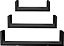 KIT 3 PRATELEIRAS U DECORARE PRETO - Imagem 1