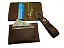 Kit Porta Cartão + Chaveiro + Porta Cartão Slim - Couro cor Oil Mostarda - Imagem 3