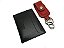 Chaveiro vermelho + Porta Cartões Slim preto - Couro Legítimo - Imagem 1