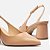 Arezzo Scarpin Bege Couro Salto Geométrico Slingback - Imagem 1