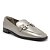 Arezzo Mocassim Prata Velho Couro Metal - Imagem 1