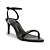 Schutz Sandalia Skye Leaf Couro Salto Medio Preta - Imagem 1