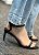 Schutz Sandalia Skye Leaf Couro Salto Medio Preta - Imagem 2