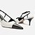 Arezzo Scarpin Preto Couro Bico Fino Slingback Bicolor - Imagem 4