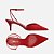 Arezzo Scarpin Vermelho Nobuck Salto Kitten Aberto - Imagem 3