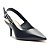 Arezzo Scarpin Azul Couro Salto Baixo Slingback Laço - Imagem 1