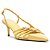 Arezzo Scarpin Amarelo Couro Salto Kitten Tiras Fivelas - Imagem 1