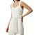 Shoulder Macacao Slim com Cinto Off White - Imagem 1