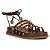 Schutz Papete Couro Tachas Amarração Marrom - Imagem 1