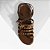 Schutz Papete Couro Tachas Amarração Marrom - Imagem 3