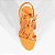 Schutz & Amm Sandalia Salto Alto Lace Couro Laranja - Imagem 3