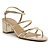 Arezzo Sandalia Metalizada Dourada Salto Bloco - Imagem 1