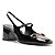 Arezzo Sapato Boneca Preto Verniz Bloco Slingback - Imagem 1