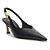 Arezzo Scarpin Preto Couro Salto Kitten Metal - Imagem 1