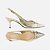Arezzo Scarpin Dourado Couro Salto Kitten Slingback Bicolor - Imagem 4