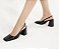 Schutz Scarpin Salto Medio Couro Preto - Imagem 2